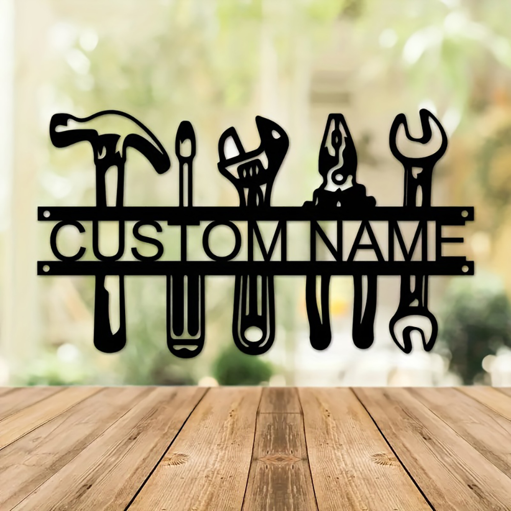 Design Tools Workshop - Nome personalizado estilo industrial ferro arte