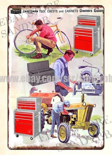 Placa de metal Sears Craftsman - Tool Chest Cabinet avaliação e preço